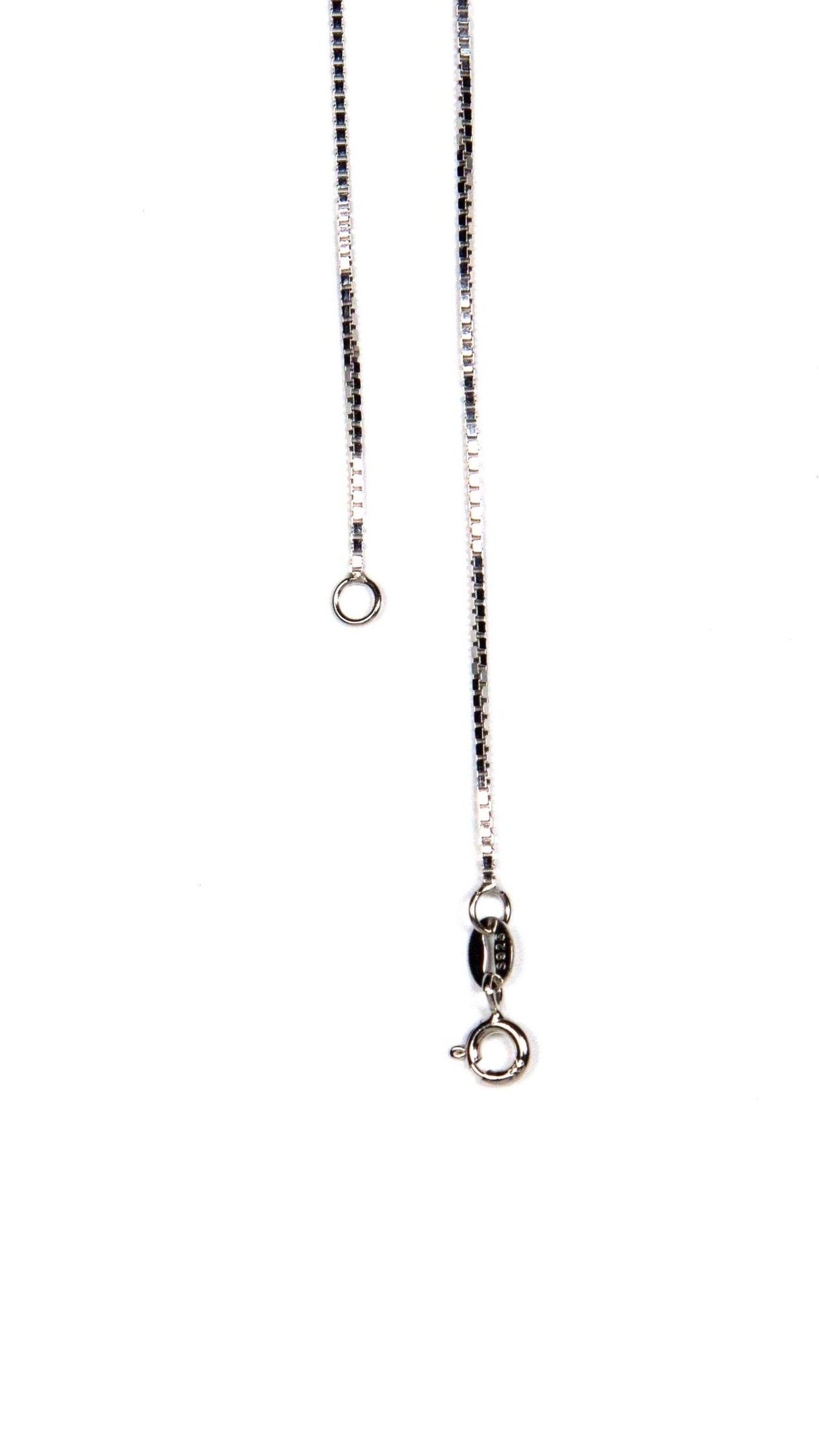 silver boxed chain detail close-up