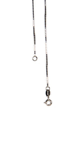 silver boxed chain detail close-up