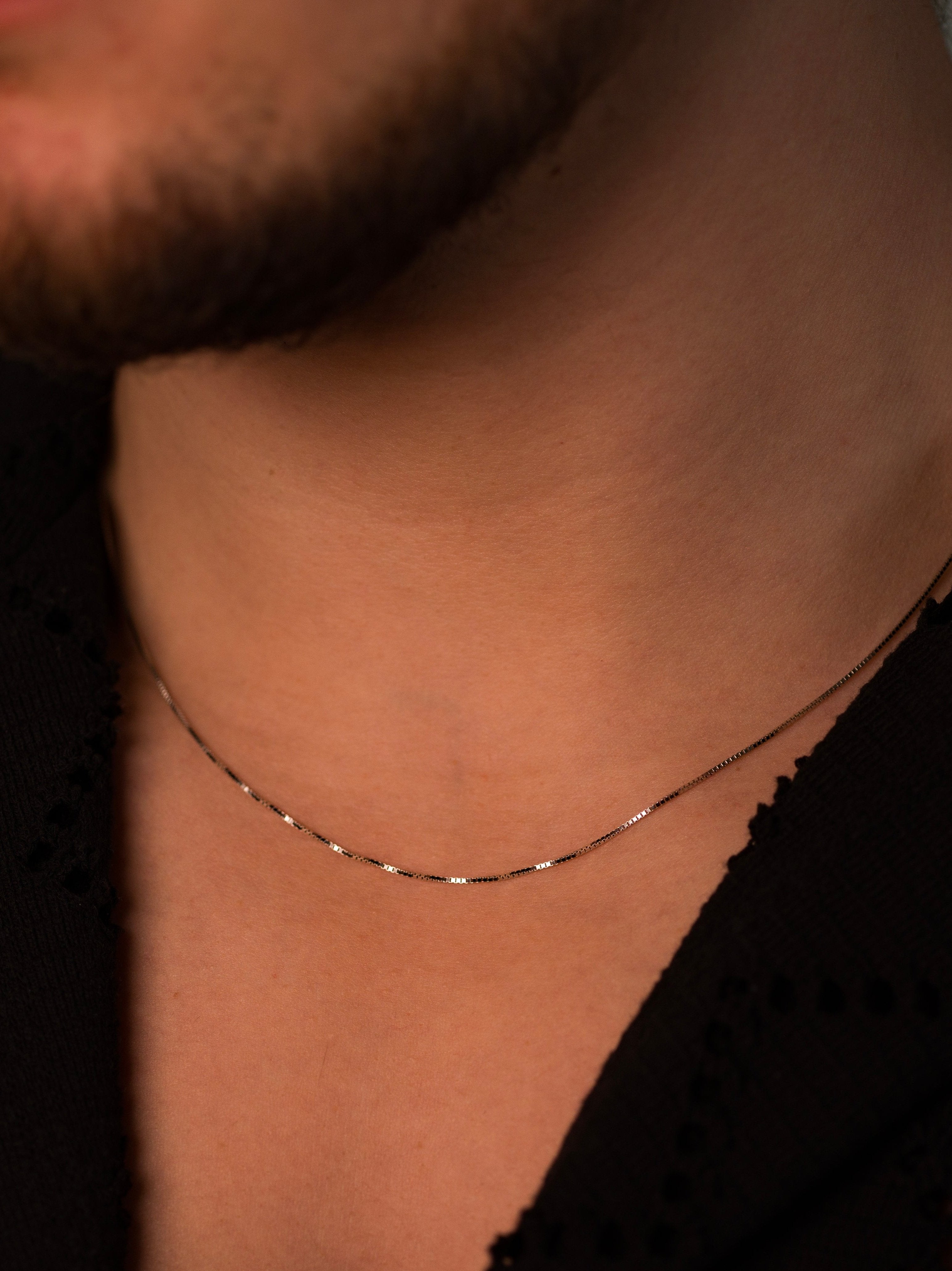 silver lunar chain minimalistic
