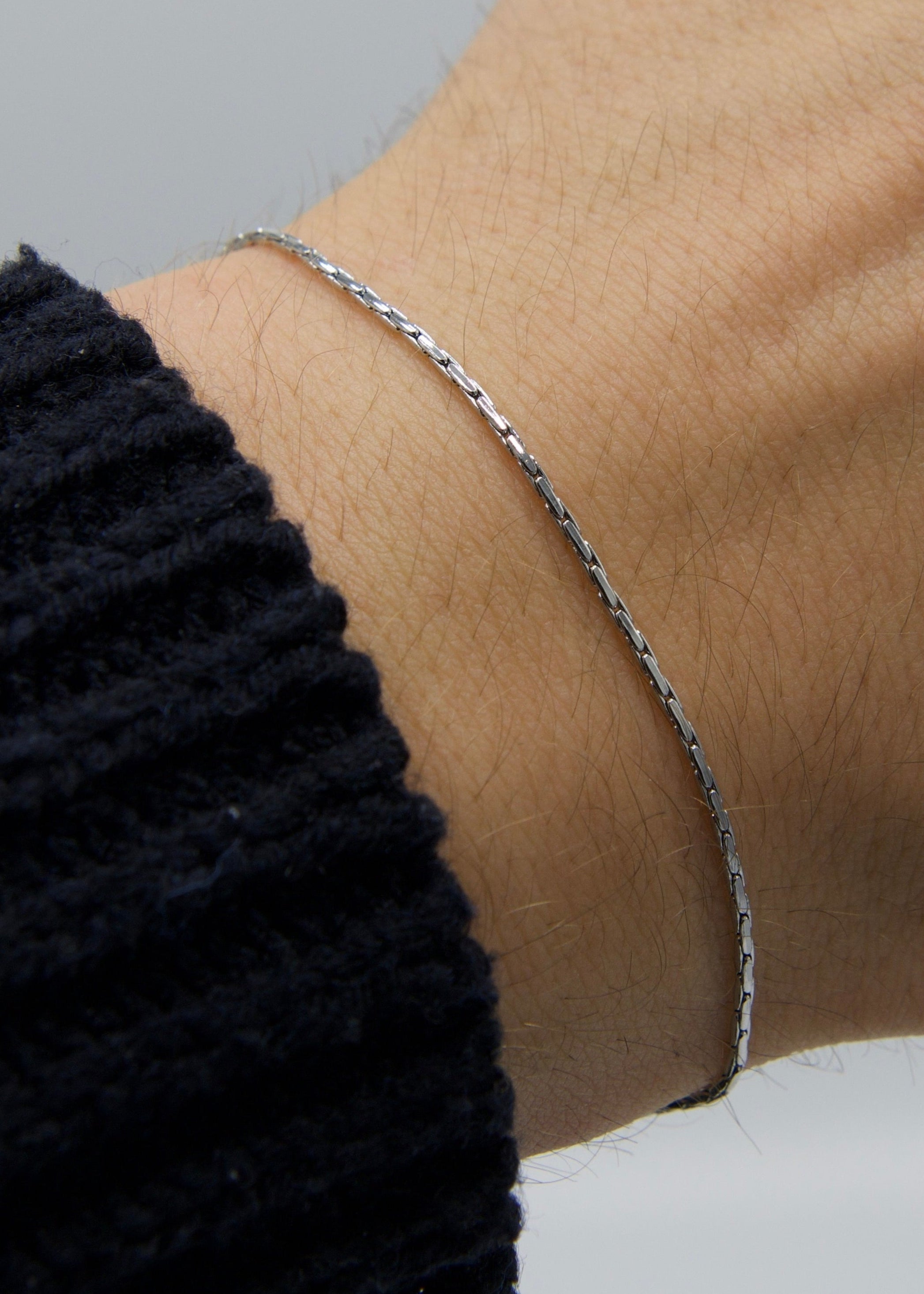 Bracelet chaîne en fil d'argent